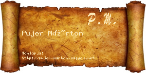 Pujer Márton névjegykártya